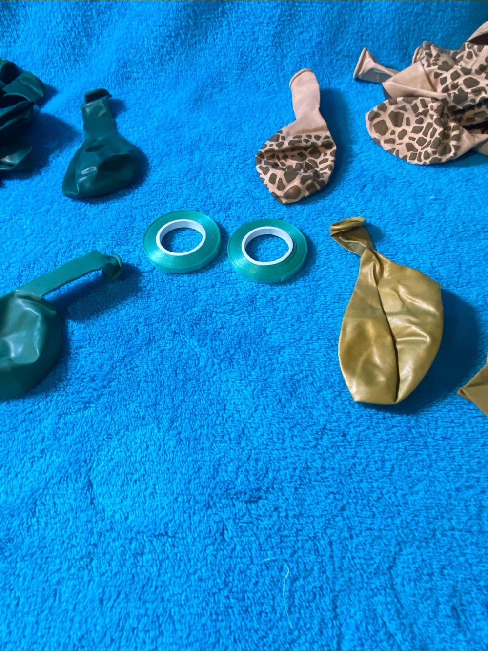 Party Balloon Assortment - Green, Light Green, Gold and Animal print